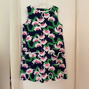 Lilly Pulitzer cotton sundress daisies caterpillars embroidered pockets size 10